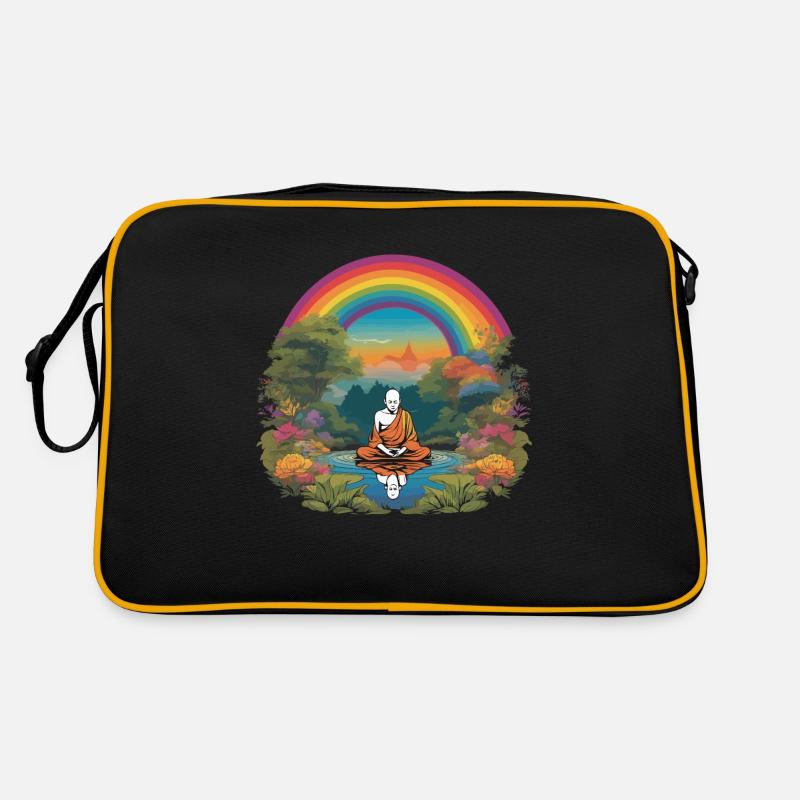 Regenbogen-Mönch Retro Tasche