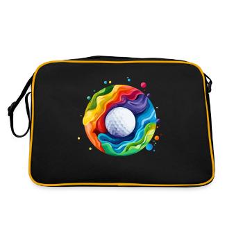 logo de balle de golf coloré - Sac Retro - noir/or - Dos
