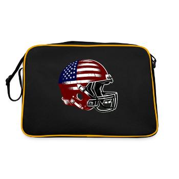 Casque de football américain | Drapeau des États-Unis - Sac Retro - noir/or - Dos
