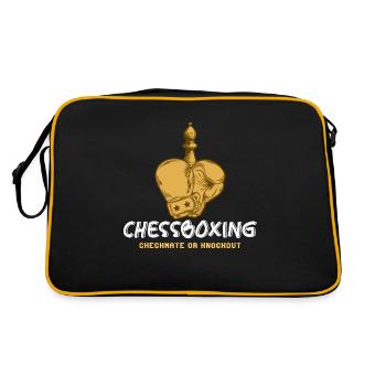 Chess Boxing - Checkmate or Knockout Chess Boxing - Retro Bag - black/gold - Back