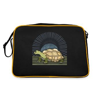 Schildkröte - Retro Tasche - Schwarz/Gold - Hinten