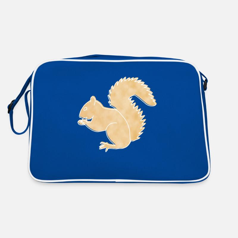 Eichhörnchen, Boho Line Art Design, Serie „Woods“ Retro Tasche