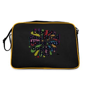 Vivre de telle sorte que Höcke ait quelque chose contre - Sac Retro - noir/or - Dos