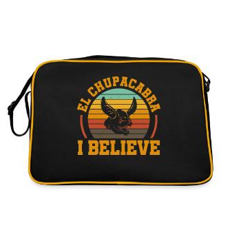 El Chupacabra I Believe Monster Hunter Cryptid - Retro Tasche - Schwarz/Gold - Hinten