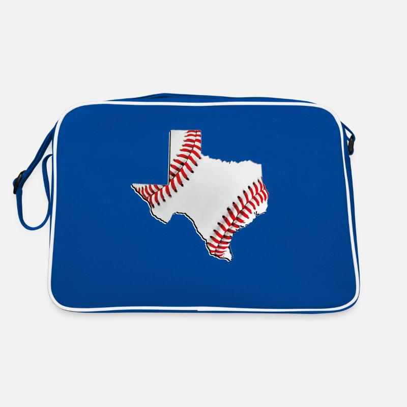 Real Baseball in Texas State Map Retro Bag