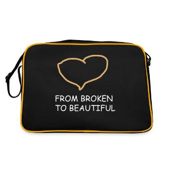 Kintsugi Kintsukuroi Art japonais imparfait - Sac Retro - noir/or - Dos