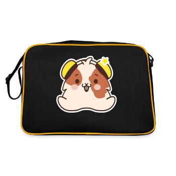 Anime Hamster - Retro Tasche - Schwarz/Gold - Hinten