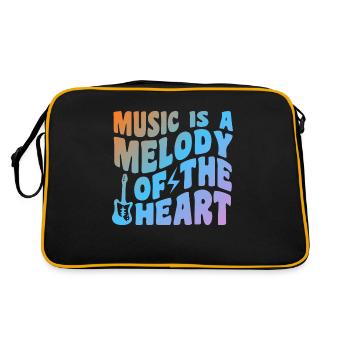 Music Is A Melody Of The Heart - Retro Tasche - Schwarz/Gold - Hinten