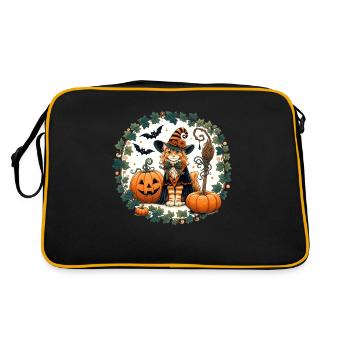 Halloween Ginger Cat - Retro Bag - black/gold - Back