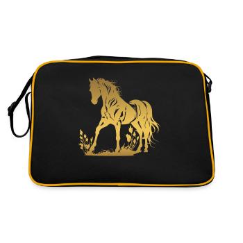 Cowboy Funny Cowboy Hat Wild Western Rodeo Texas - Retro Bag - black/gold - Back