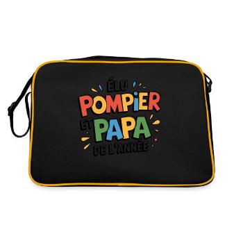 Elu pompier et papa de l'année - Sac Retro - noir/or - Dos