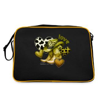Cowboy Funny Women Hat Wild Western Rodeo Music - Retro Bag - black/gold - Back