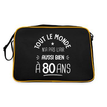 80 ans anniversaire 80 ans Cadeau 80 ans - Sac Retro - noir/or - Dos
