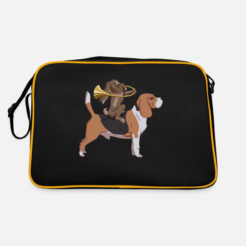 Jagd auf Hasenhorn - Retro Tasche - Schwarz/Gold