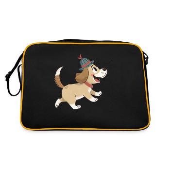 Cute dog - Retro Tasche - Schwarz/Gold - Hinten