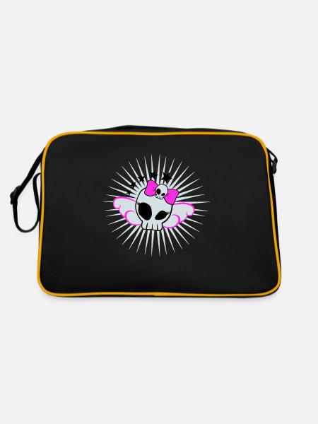 Skull Girl - Retro Bag - black/gold - Back