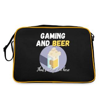 Beer in Pixel Design - Gaming and Beer Fun Humor - Retro Bag - black/gold - Back