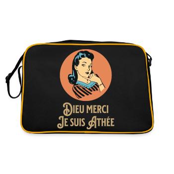 Dieu Merci - Je suis Athée - Sac Retro - noir/or - Dos