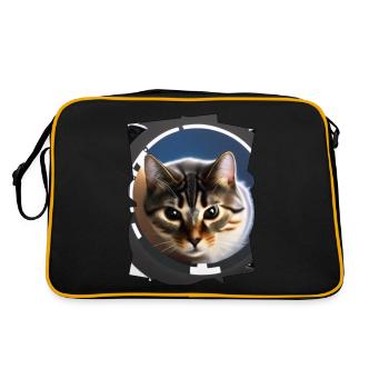 Space cat - Retro Tasche - Schwarz/Gold - Hinten