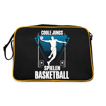 Coole Jungs Spielen Basketball - Retro Tasche - Schwarz/Gold - Hinten