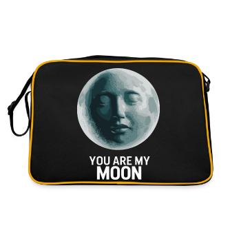 You Are My Moon für einen Mond Fan - Retro Tasche - Schwarz/Gold - Hinten