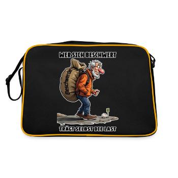 Wer sich beschwert, trägt selbst die Last - Retro Tasche - Schwarz/Gold - Hinten