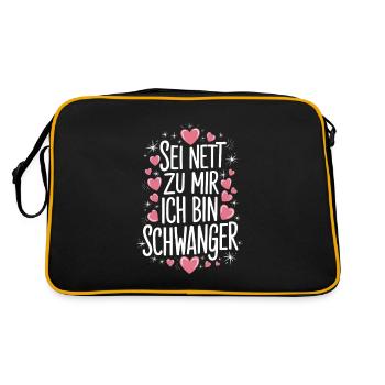 Pregnancy Announce Baby Birth Pregnant - Retro Bag - black/gold - Back