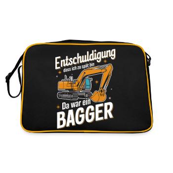 Excavator Driver Construction Worker Construction Site Construction Machine - Retro Bag - black/gold - Back