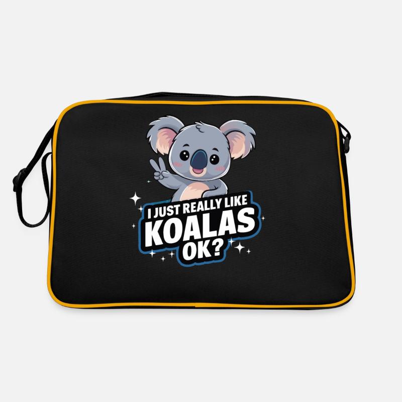 Koala Koala Koala Ours Koala Animal - Sac Retro - noir/or