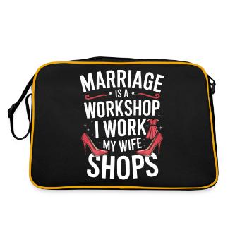 Husband, Spouse, Family, Wedding - Retro Bag - black/gold - Back
