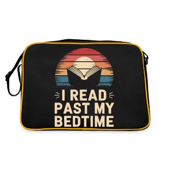 Bücher Buch lesen Bücherei Bibliothek Bücherwurm - Retro Tasche - Schwarz/Gold - Hinten