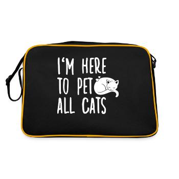 Katzenhalter Katzen Zubehör Lustiges Katzen - Retro Tasche - Schwarz/Gold - Hinten