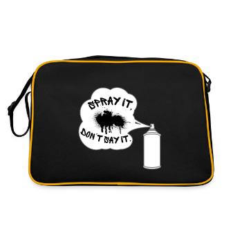 Vaporisez-le, ne dis-le pas. Graffiti, Pulvérisateur, Pulvérisateur - Sac Retro - noir/or - Dos