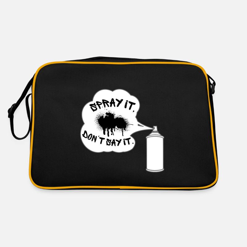 Spray it, don't say it. Graffiti, Sprayer, Sprüher Retro Tasche
