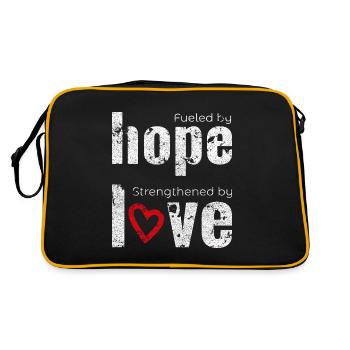 Fueled by hope strengthened by love. - Retro Bag - black/gold - Back