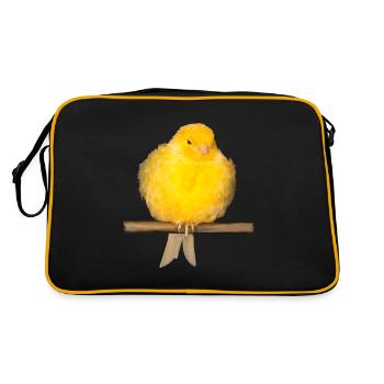 mignon canari avec des plumes jaunes - Sac Retro - noir/or - Dos
