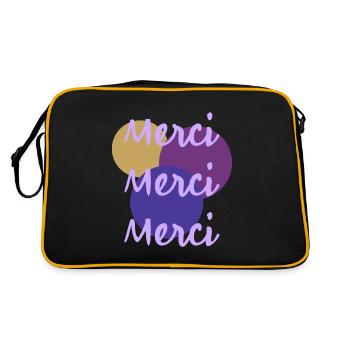MERCI. THANKS. THANK YOU. ANNIVERSAIRE. NAISSANCE. - Sac Retro - noir/or - Dos