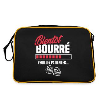 Bientôt bourré veuillez patienter - Sac Retro - noir/or - Dos