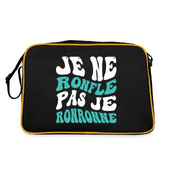Je ne ronfle pas je ronronne - Sac Retro - noir/or - Dos