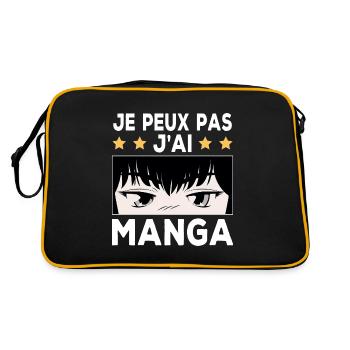 Je peux pas j'ai Manga - Sac Retro - noir/or - Dos