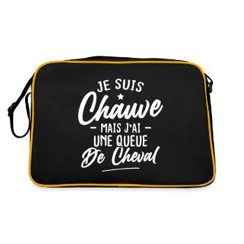 Je suis chauve mais j'ai une queue de cheval - Sac Retro - noir/or - Dos