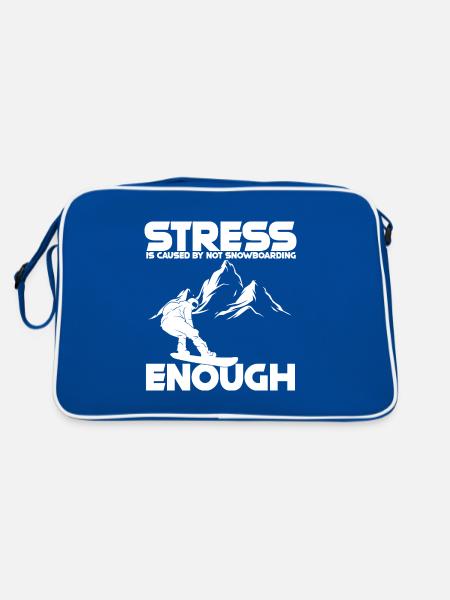 Snowboard Snowboarder Snowboarden Apres Ski Sport - Retro Tasche - Blau/Weiß - Hinten