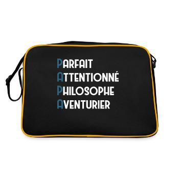 Cadeau papa - liste des qualités - Sac Retro - noir/or - Dos
