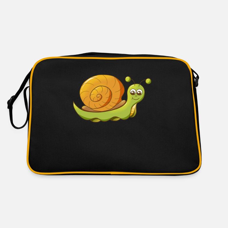 niedlich lächelnde Comic Schnecke Retro Tasche