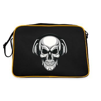 Crâne avec des écouteurs - Sac Retro - noir/or - Dos