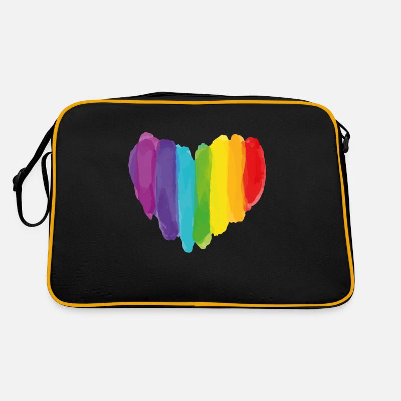 Rainbow Heart Retro Bag