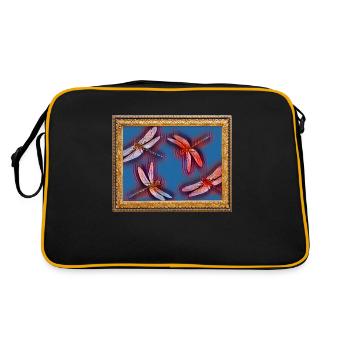 Kunstdruck Art Bilderrahmen Libellen - Retro Tasche - Schwarz/Gold - Hinten