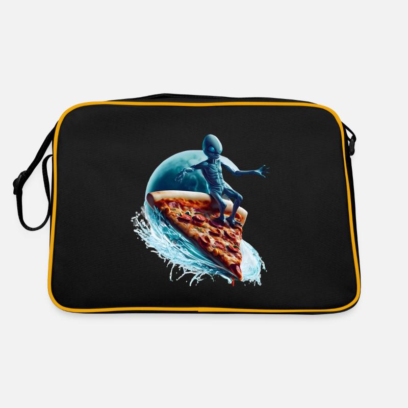 Pizza Surfer Alien Retro Bag