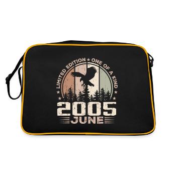 Unvergleichlich seit Juni 2005, 19-jähriges Jubiläum - Retro Tasche - Schwarz/Gold - Hinten