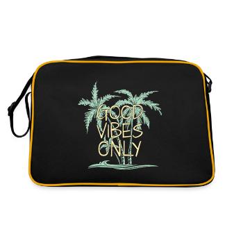 Urlaub Palmen Strand Sommer Palme Good vibes only - Retro Tasche - Schwarz/Gold - Hinten